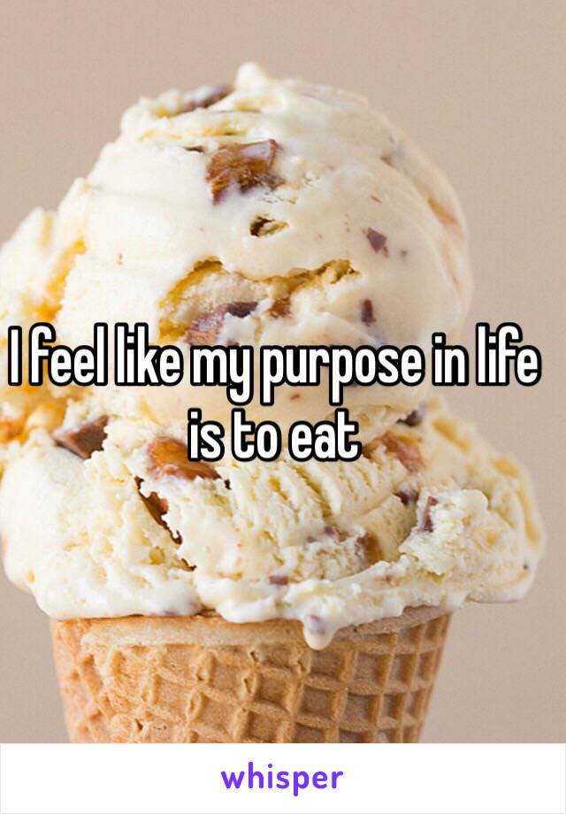 I feel like my purpose in life is to eat