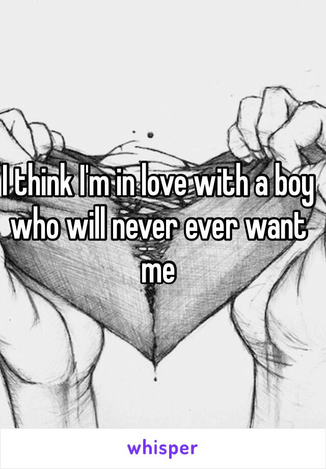 I think I'm in love with a boy who will never ever want me