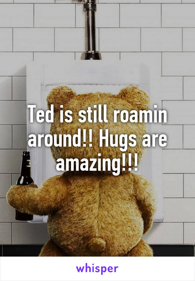 Ted is still roamin around!! Hugs are amazing!!!