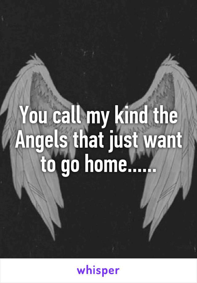 You call my kind the Angels that just want to go home......