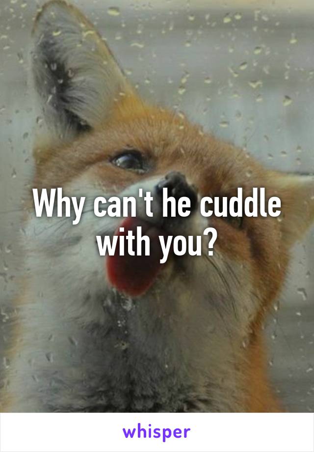 Why can't he cuddle with you?