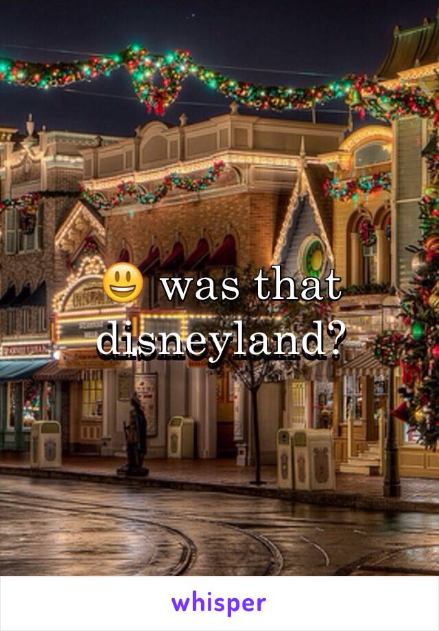 😃 was that disneyland?