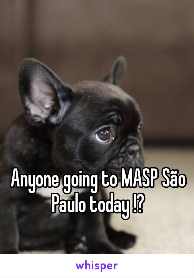 Anyone going to MASP São Paulo today !? 

