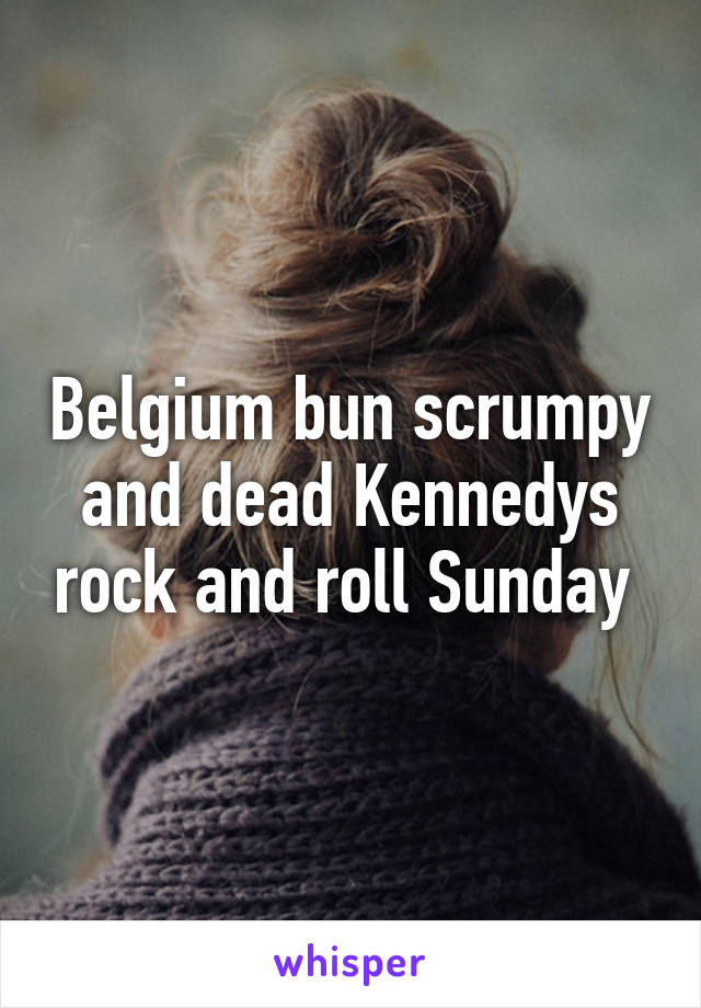 Belgium bun scrumpy and dead Kennedys rock and roll Sunday 