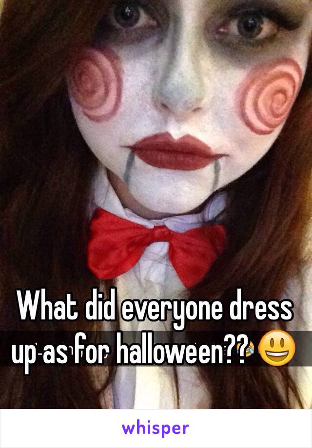 What did everyone dress up as for halloween?? 😃