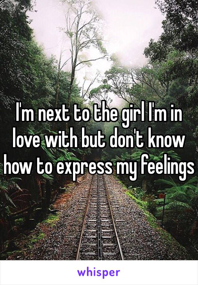 I'm next to the girl I'm in love with but don't know how to express my feelings