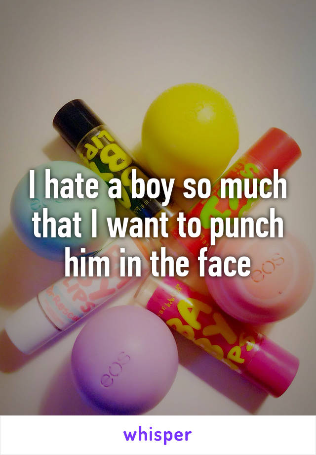 I hate a boy so much that I want to punch him in the face