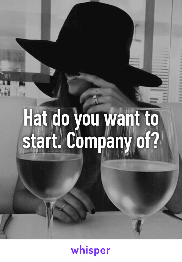 Hat do you want to start. Company of?