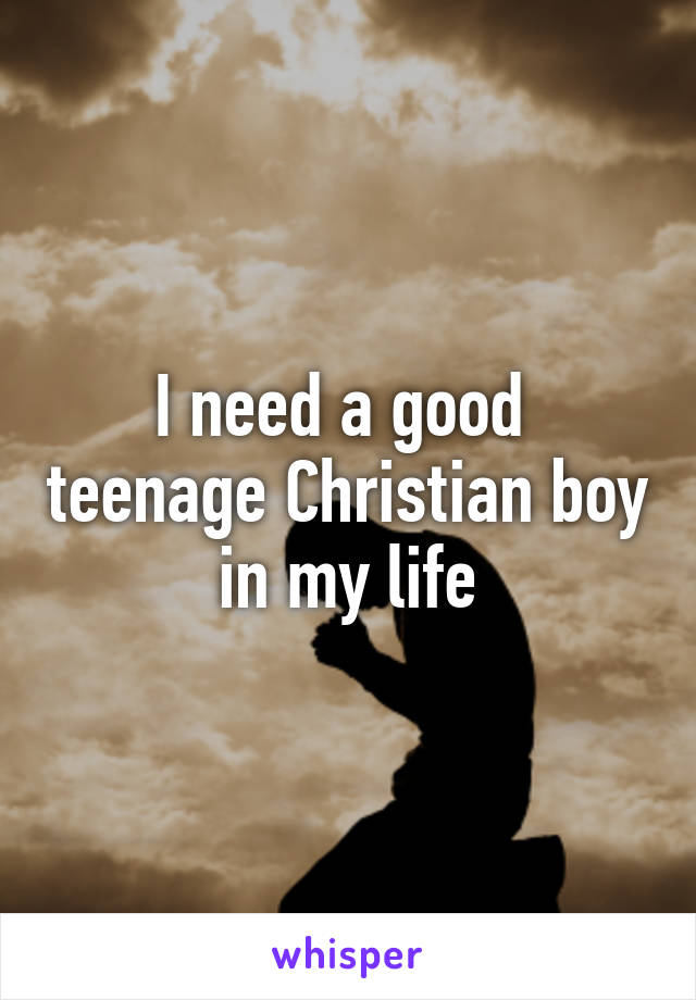 I need a good  teenage Christian boy in my life