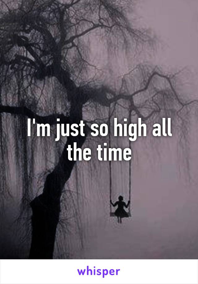 I'm just so high all the time