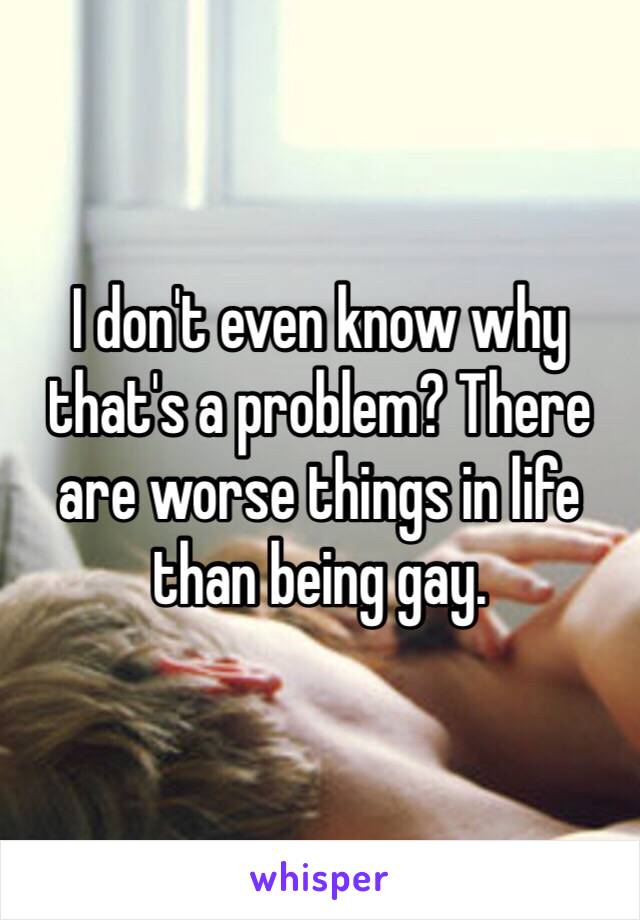 I don't even know why that's a problem? There are worse things in life than being gay.