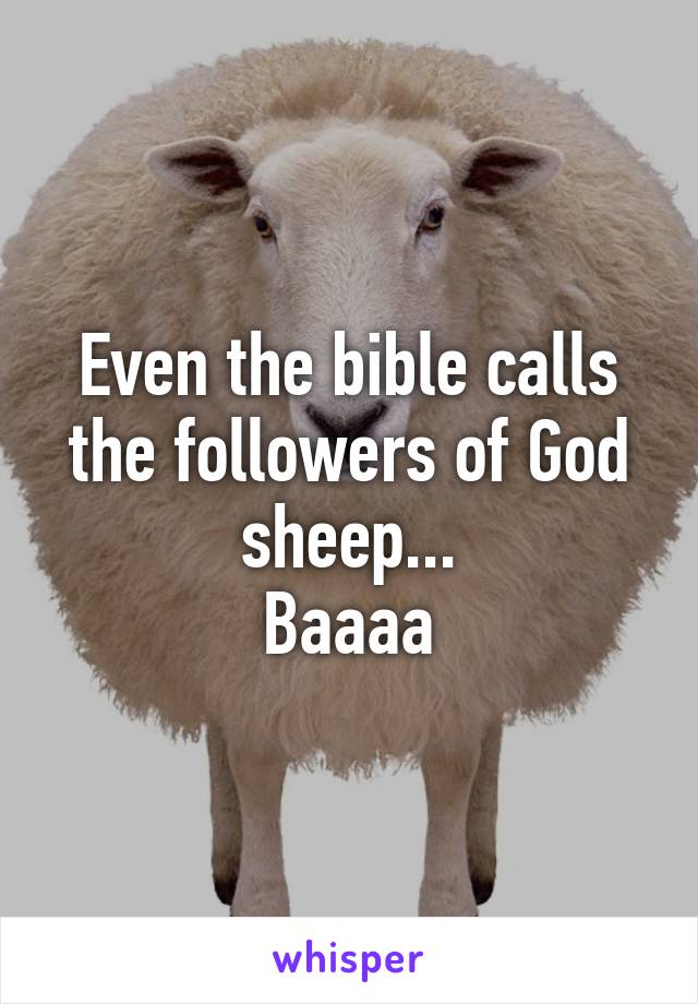 Even the bible calls the followers of God sheep...
Baaaa