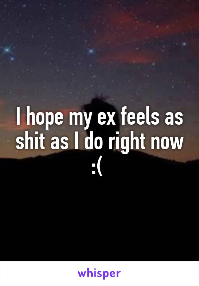 I hope my ex feels as shit as I do right now :( 