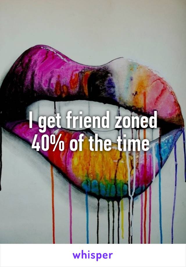 I get friend zoned 40% of the time 