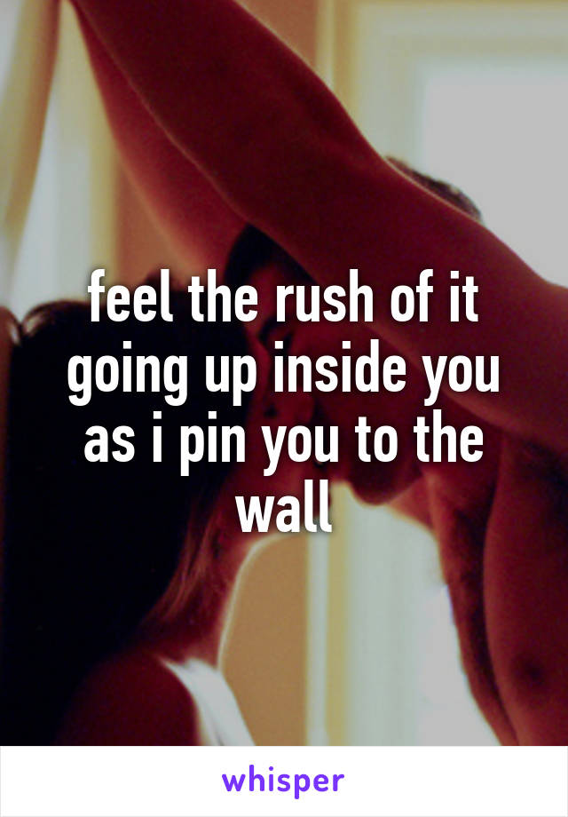 feel the rush of it going up inside you as i pin you to the wall