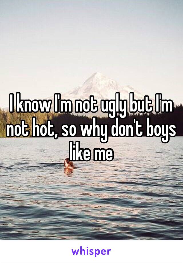 I know I'm not ugly but I'm not hot, so why don't boys like me