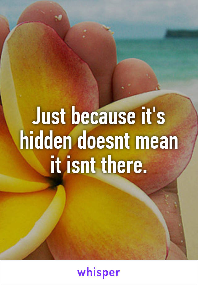 Just because it's hidden doesnt mean it isnt there.