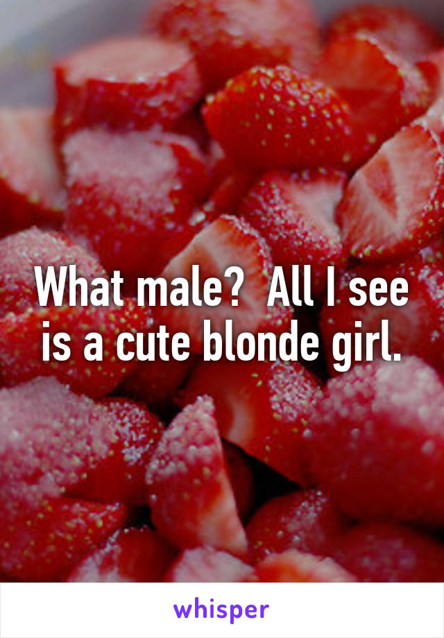 What male?  All I see is a cute blonde girl.