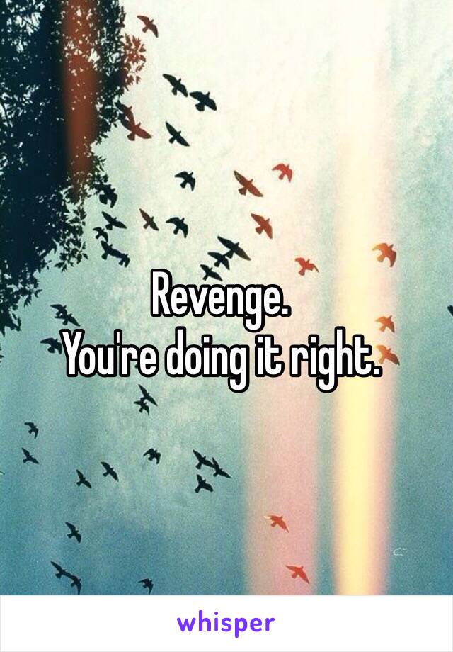 Revenge. 
You're doing it right.