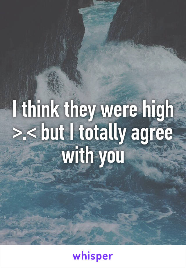 I think they were high >.< but I totally agree with you