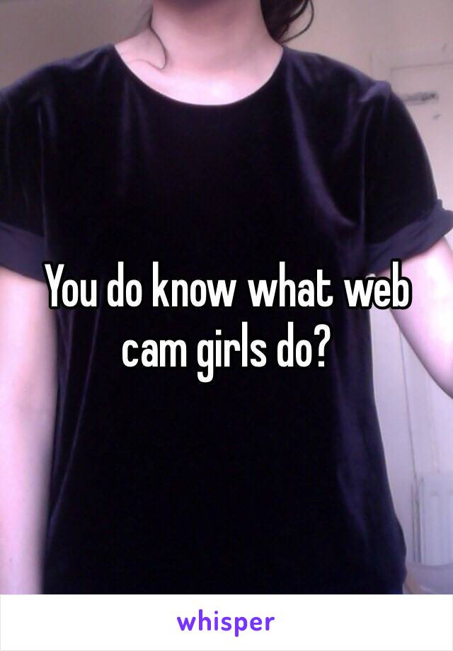 You do know what web cam girls do?