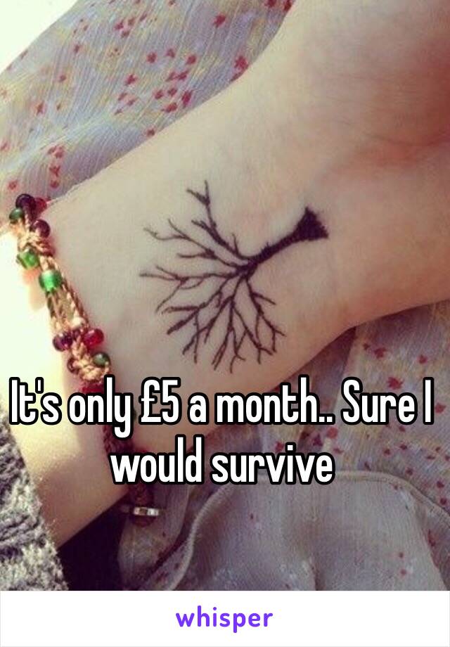 It's only £5 a month.. Sure I would survive 