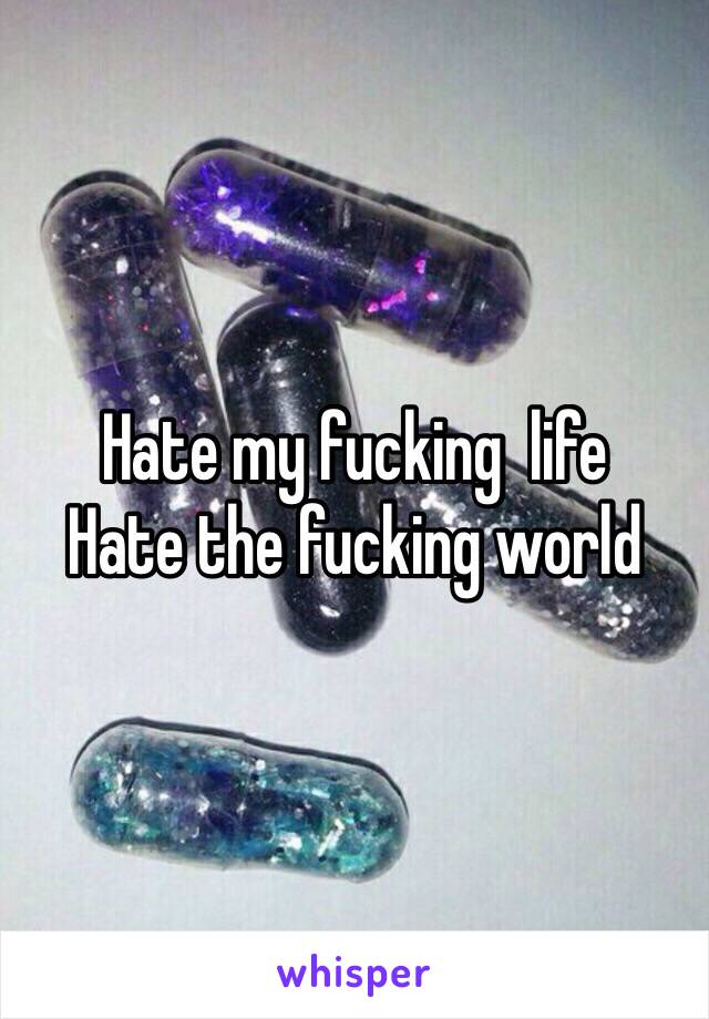 Hate my fucking  life 
Hate the fucking world 