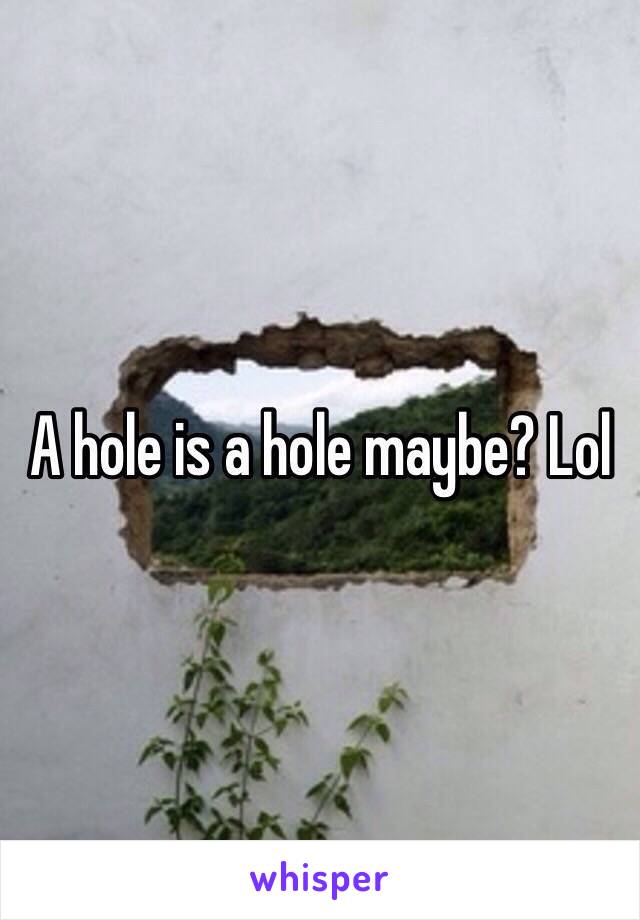 A hole is a hole maybe? Lol
