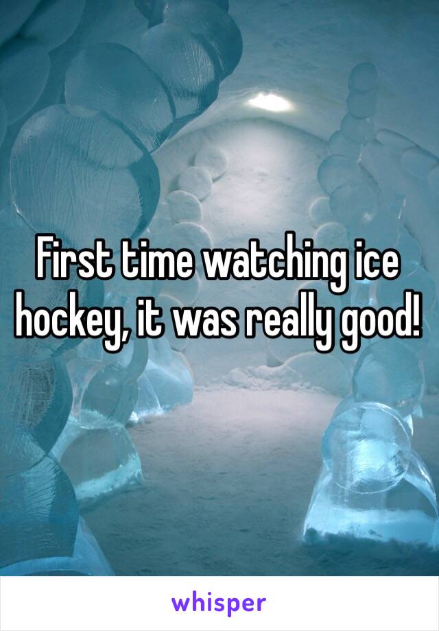 First time watching ice hockey, it was really good! 
