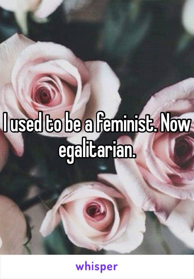 I used to be a feminist. Now egalitarian.