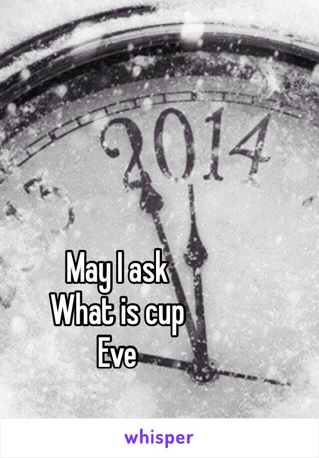 May I ask
What is cup 
Eve