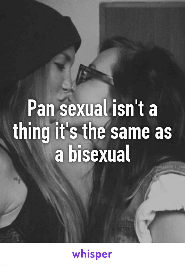 Pan sexual isn't a thing it's the same as a bisexual