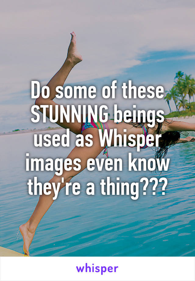 Do some of these STUNNING beings used as Whisper images even know they're a thing???