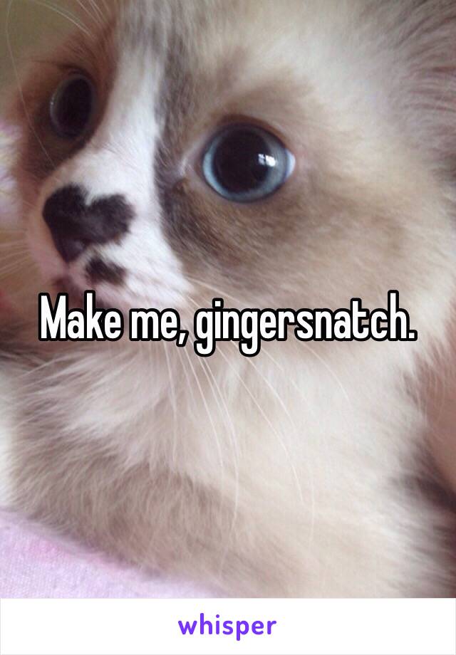 Make me, gingersnatch.