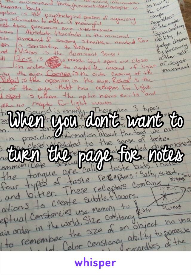 When you don't want to turn the page for notes