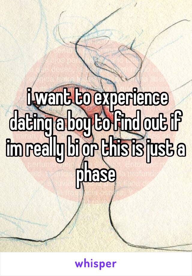  i want to experience dating a boy to find out if im really bi or this is just a phase 