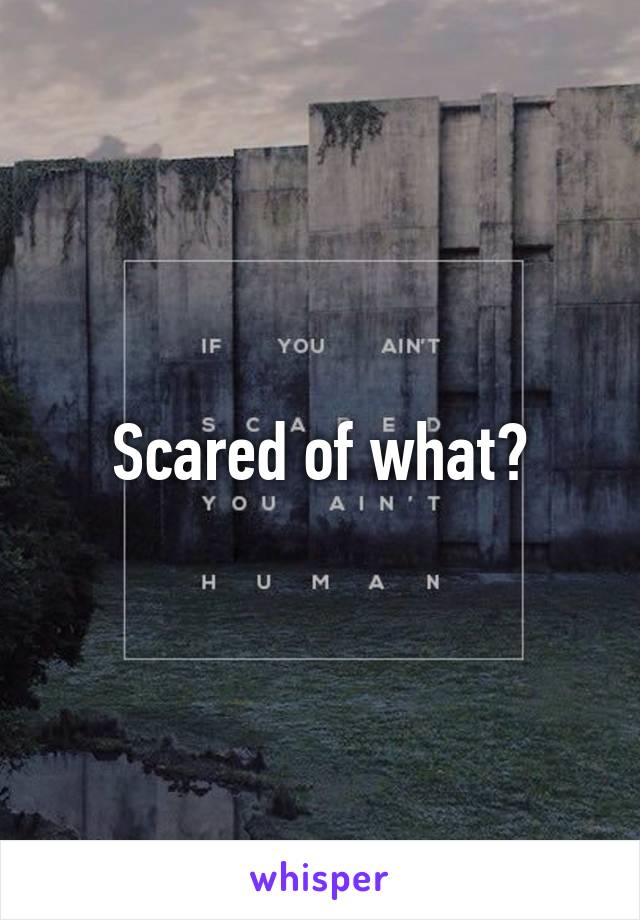 Scared of what?