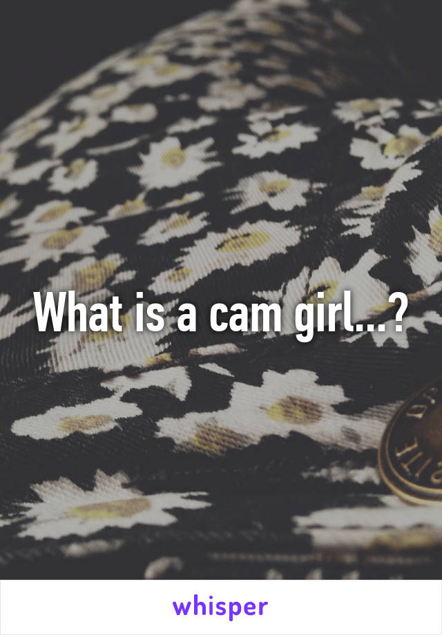 What is a cam girl...?