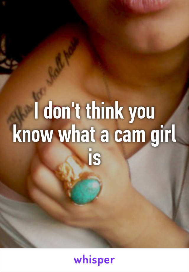 I don't think you know what a cam girl is