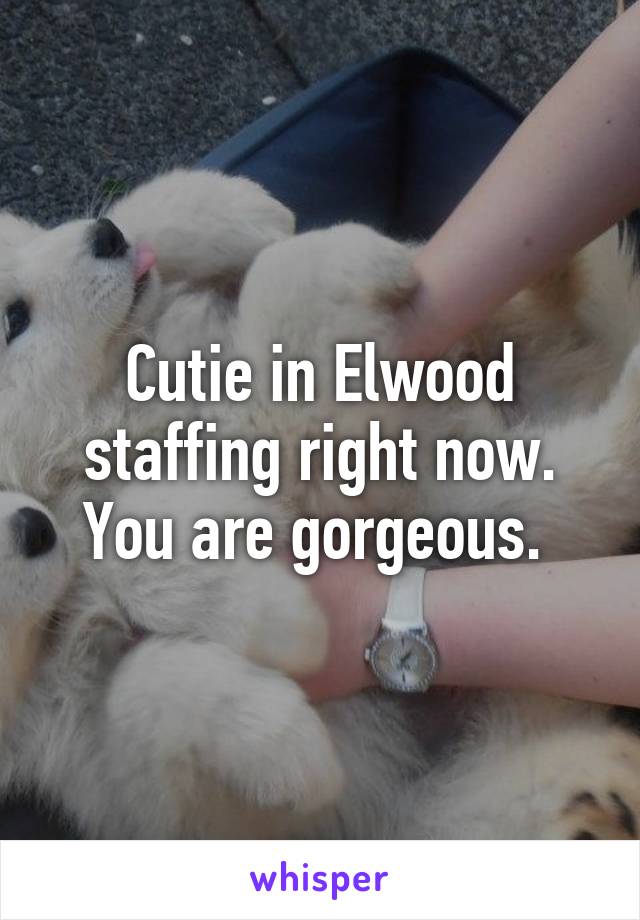 Cutie in Elwood staffing right now. You are gorgeous. 