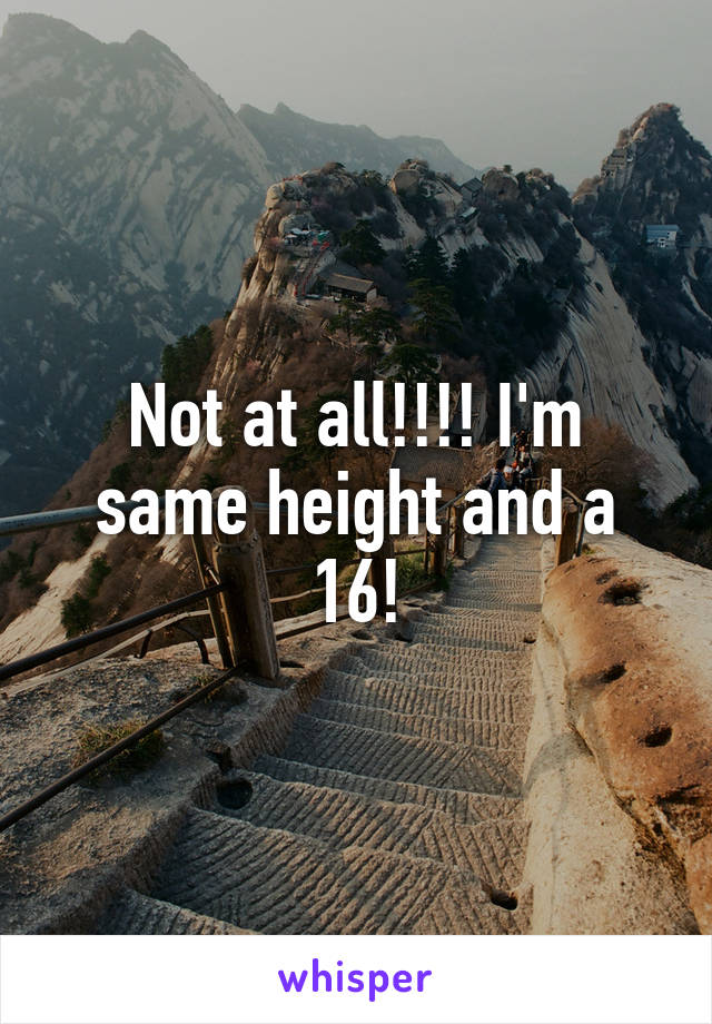 Not at all!!!! I'm same height and a 16!