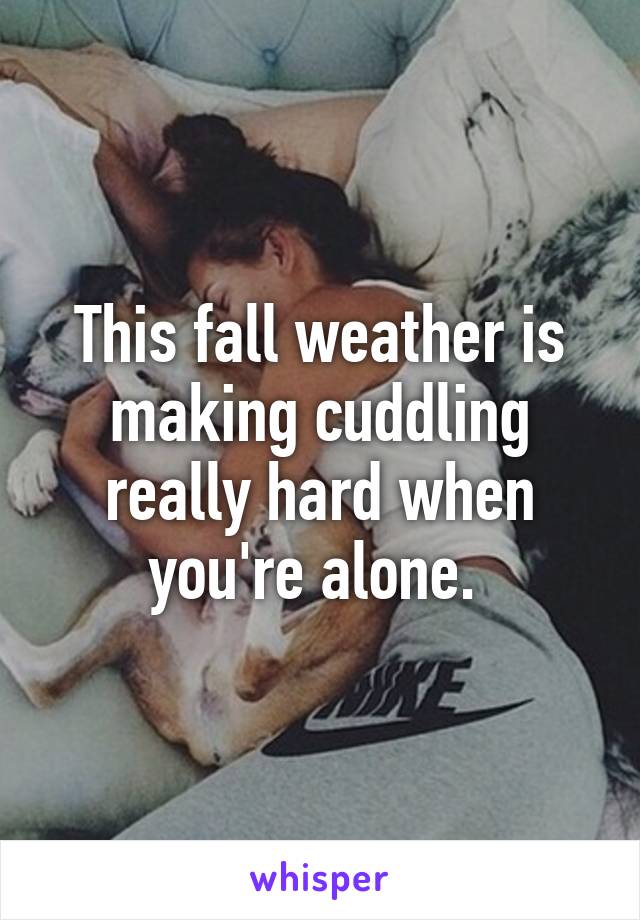 This fall weather is making cuddling really hard when you're alone. 