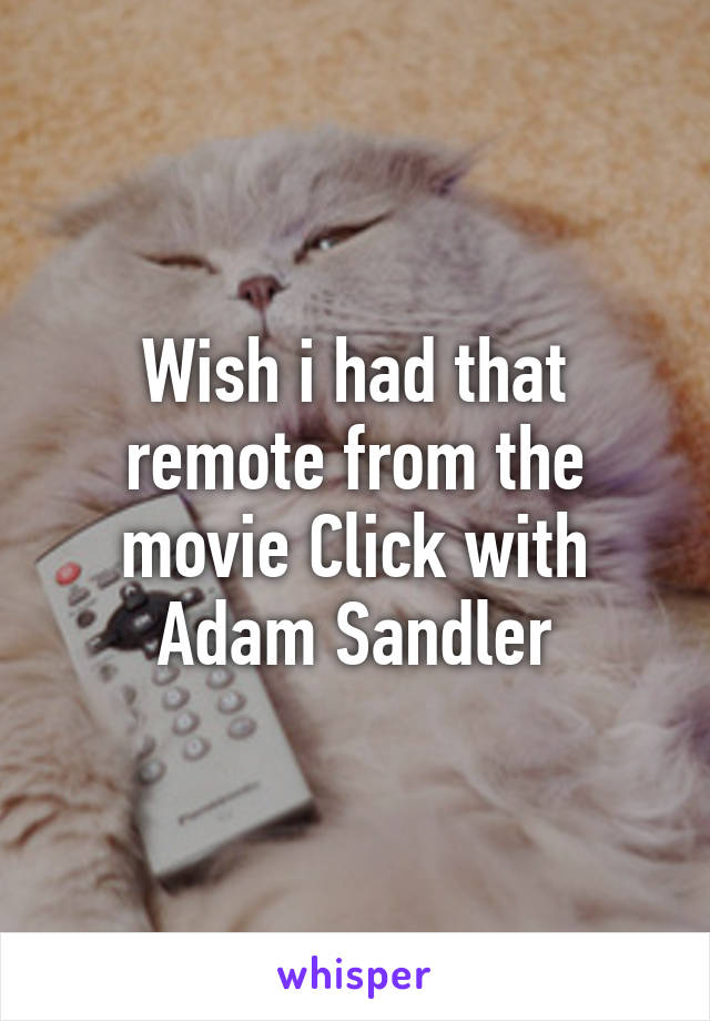 Wish i had that remote from the movie Click with Adam Sandler