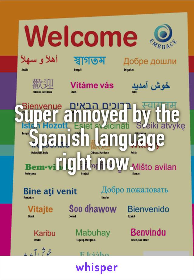 Super annoyed by the Spanish language right now. 