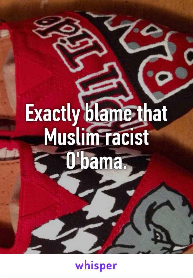 Exactly blame that Muslim racist O'bama.