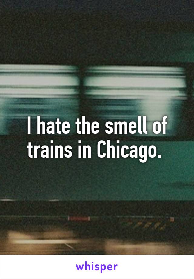 I hate the smell of trains in Chicago. 