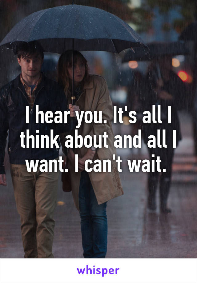 I hear you. It's all I think about and all I want. I can't wait. 