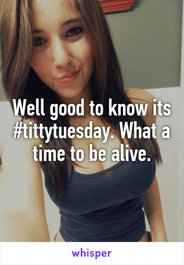 Well good to know its #tittytuesday. What a time to be alive.