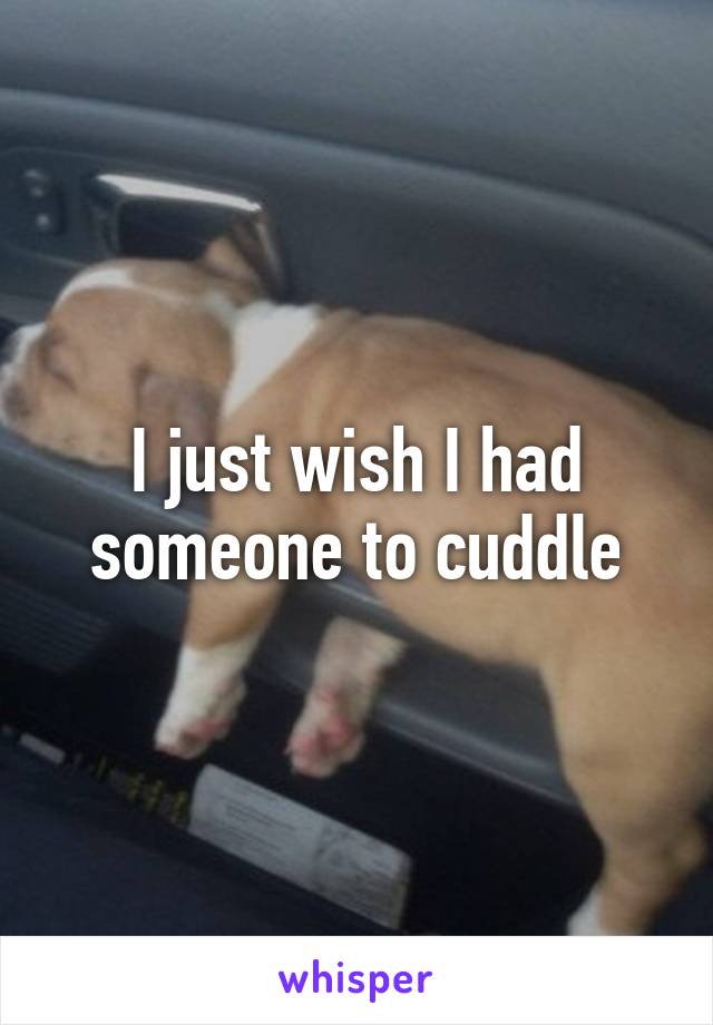 I just wish I had someone to cuddle