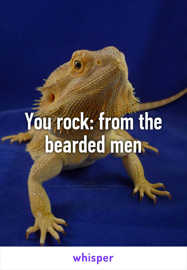 You rock: from the bearded men